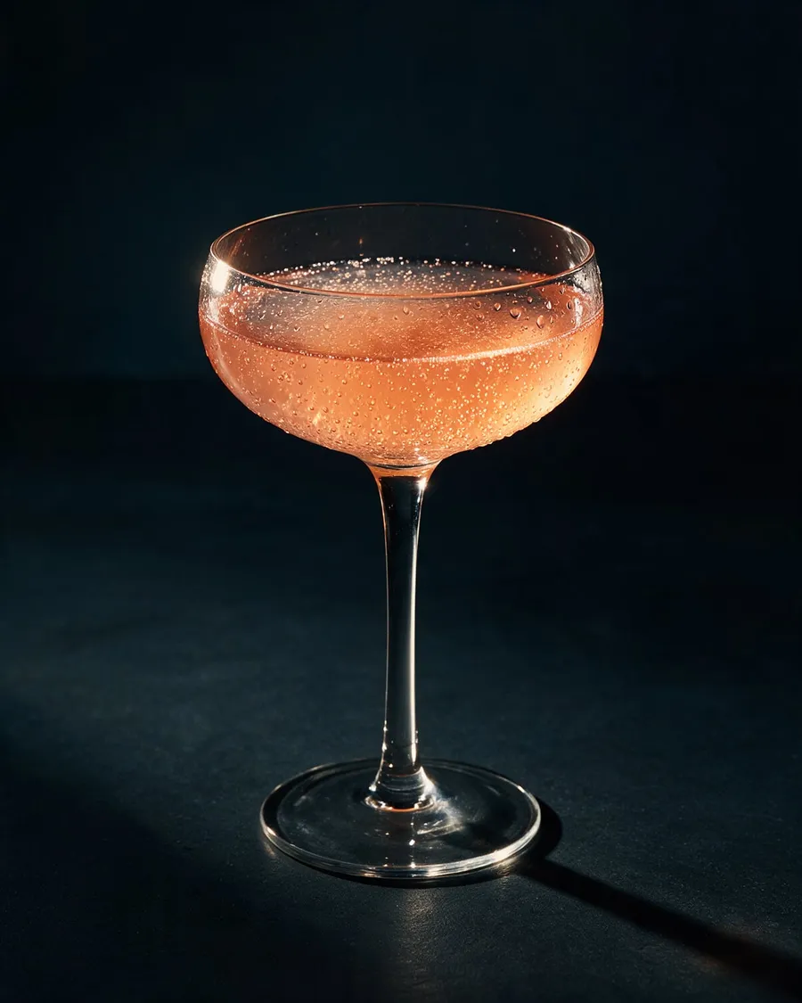 Persikofärgad Bellini i champagneglas